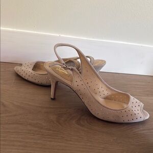 Elegant Beige Peep-Toe Heels